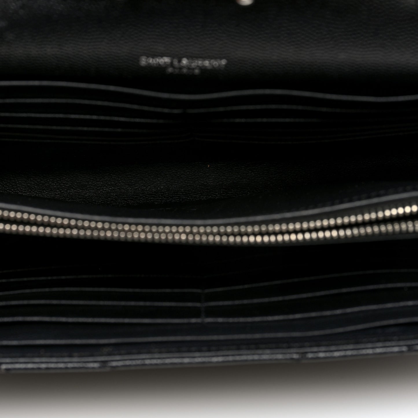 Grain De Poudre Matelasse Chevron Monogram Chain Wallet Black