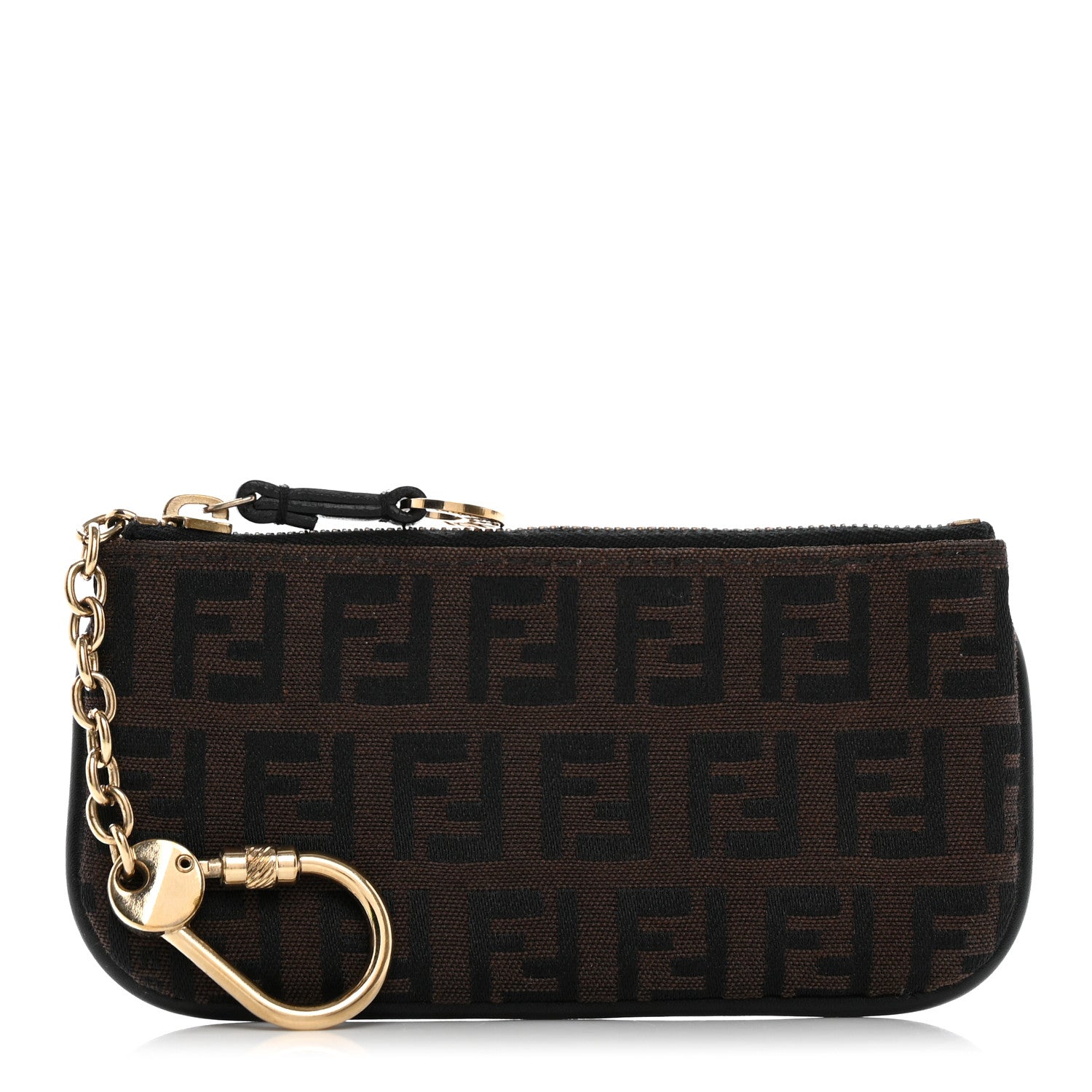 Fendi Zucchino Spalmati Forever Coin Pouch Key Case Nocciola 1 of 10