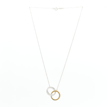 Tiffany Sterling Silver 18K Yellow Gold 1837 Interlocking Circles Pendant Necklace 3 of 8