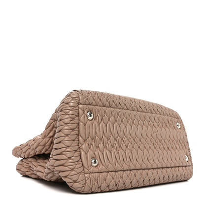 Miu Miu Nappa Matelasse Swarovski Crystal Tote Cammeo 4 of 9
