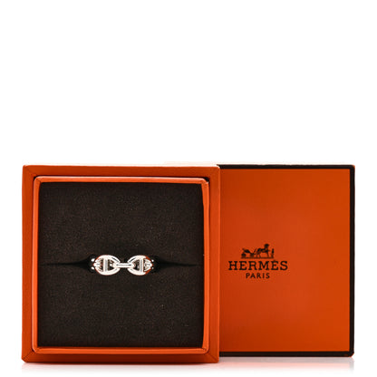 Hermes Sterling Silver PM Chaine d'Ancre Enchainee Band Ring  54 7 7 of 7