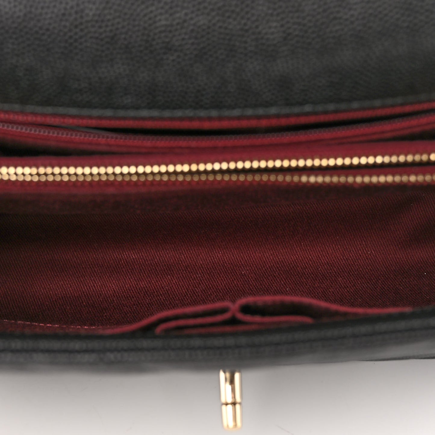 Caviar Lizard Embossed Quilted Chevron Small Coco Handle Flap Black