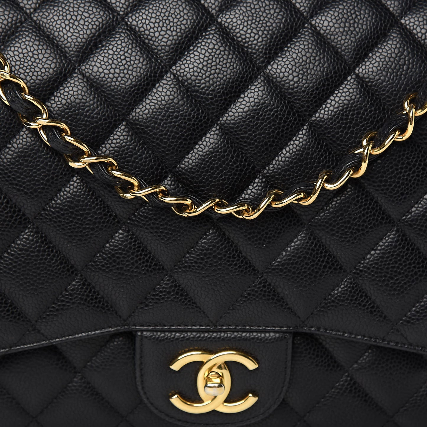 Caviar Quilted Maxi Double Flap Black