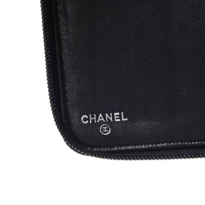 Chanel Patent Calfskin Lucky Symbols Zip Around Wallet Black 6 of 10