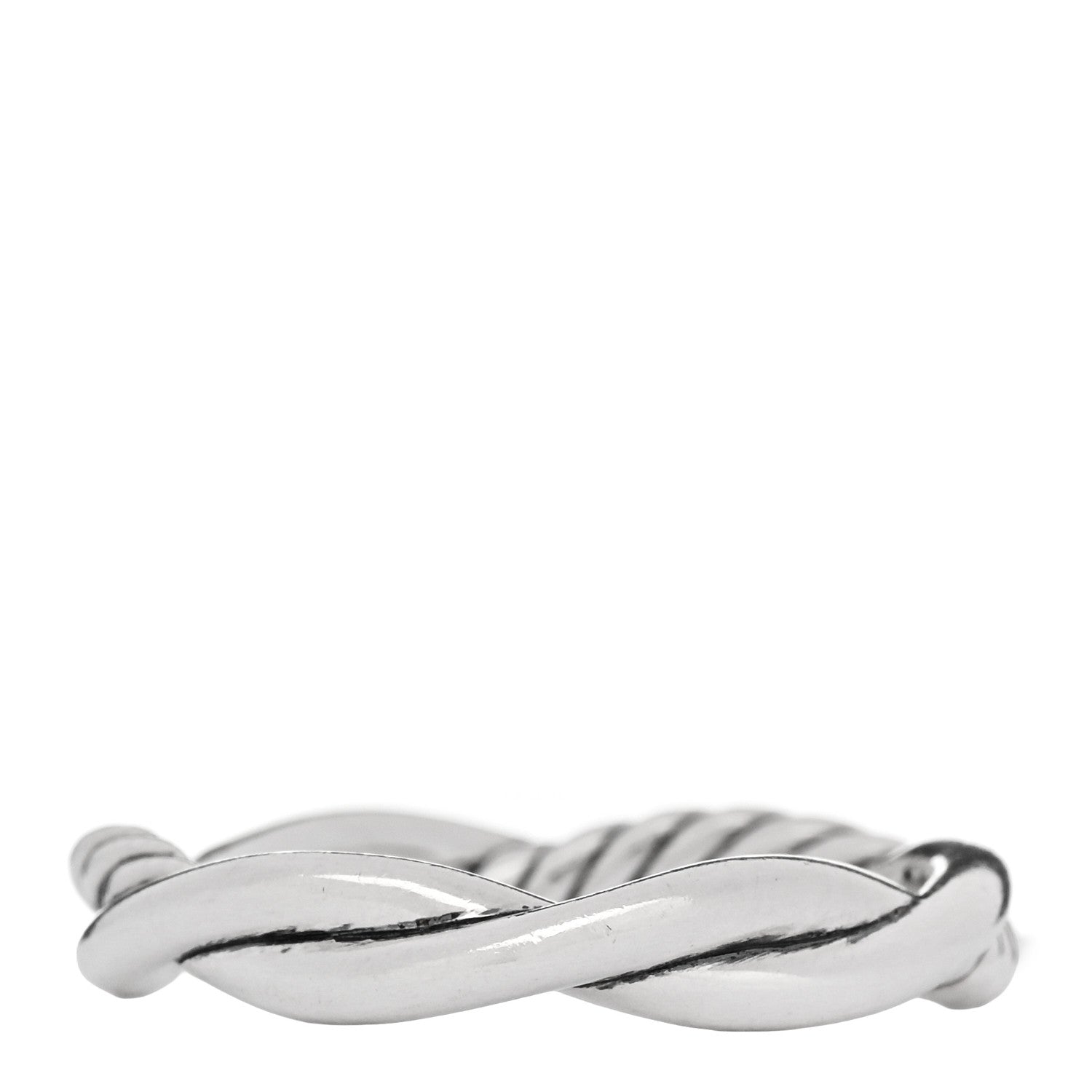 David Yurman Sterling Silver 14K Yellow Gold Petite Infinity Band Ring 52 6 3 of 4