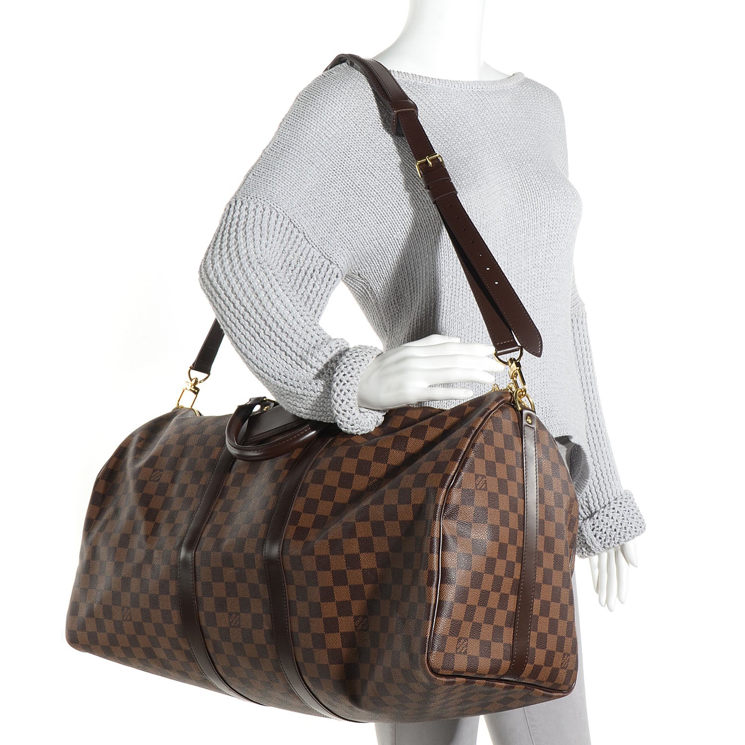 Louis Vuitton Damier Ebene Keepall Bandouliere 55 2 of 7