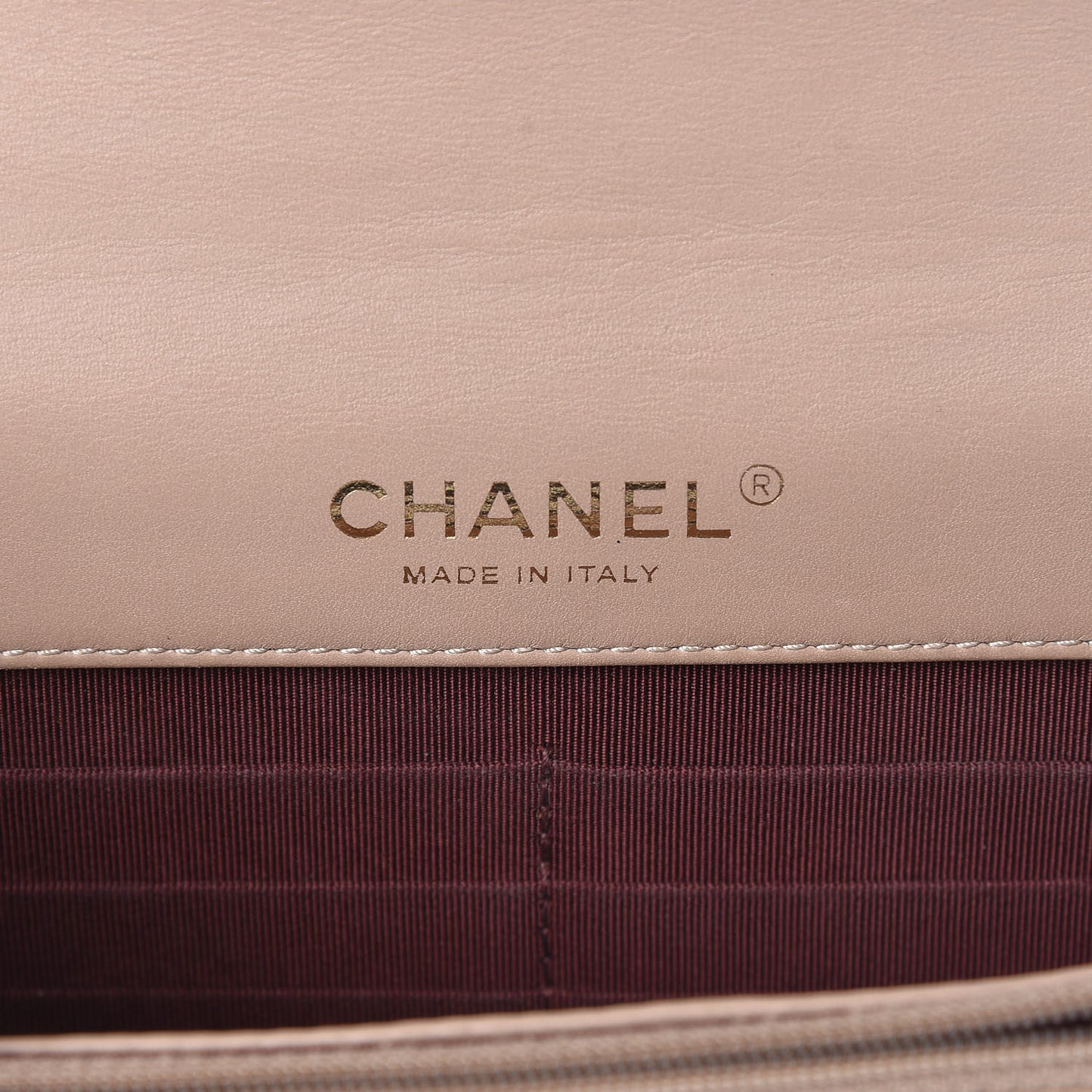 Patent Quilted Golden Class Wallet on Chain WOC Light Beige