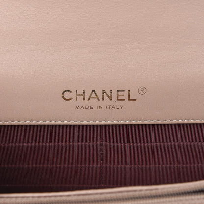 Chanel Patent Quilted Golden Class Wallet on Chain WOC Light Beige 6 of 12