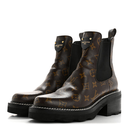 Louis Vuitton Patent Monogram LV Beaubourg Ankle Boots 39 Black 4 of 11