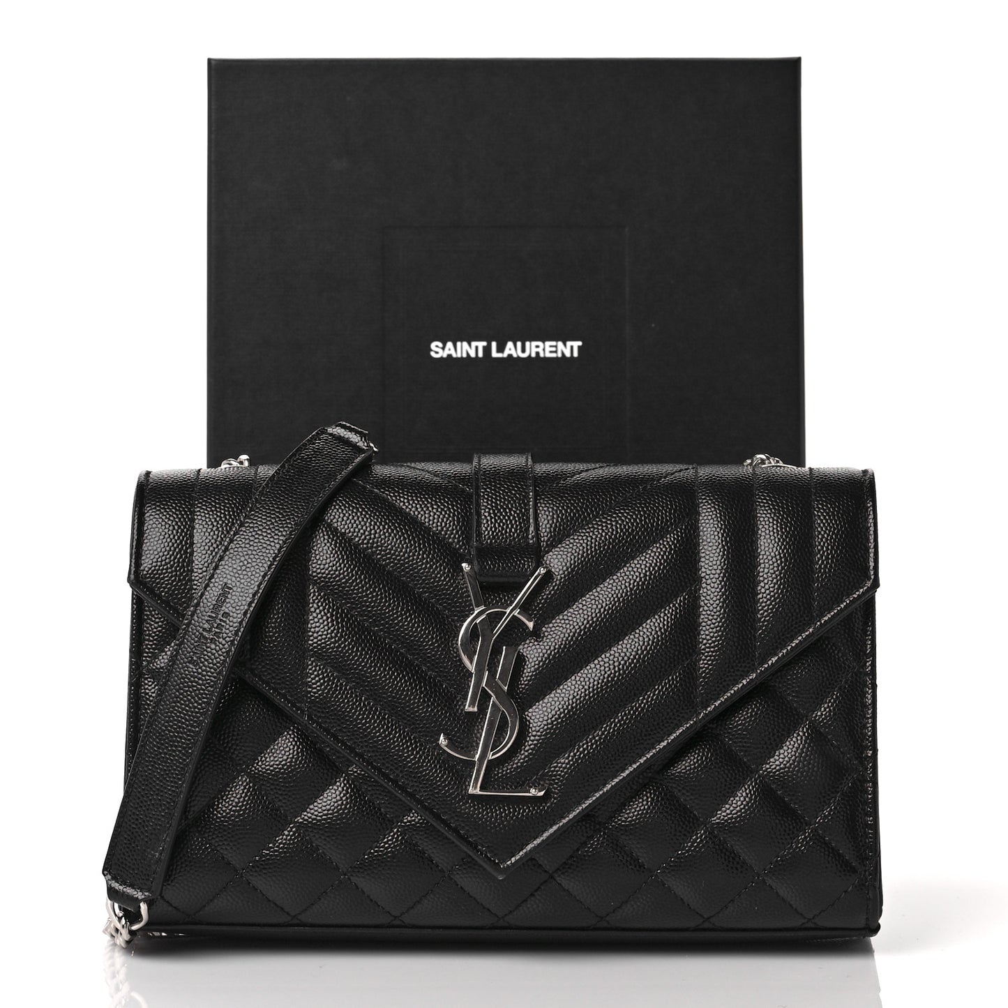 Grain De Poudre Textured Mixed Matelasse Triquilt Small Monogram Satchel Black