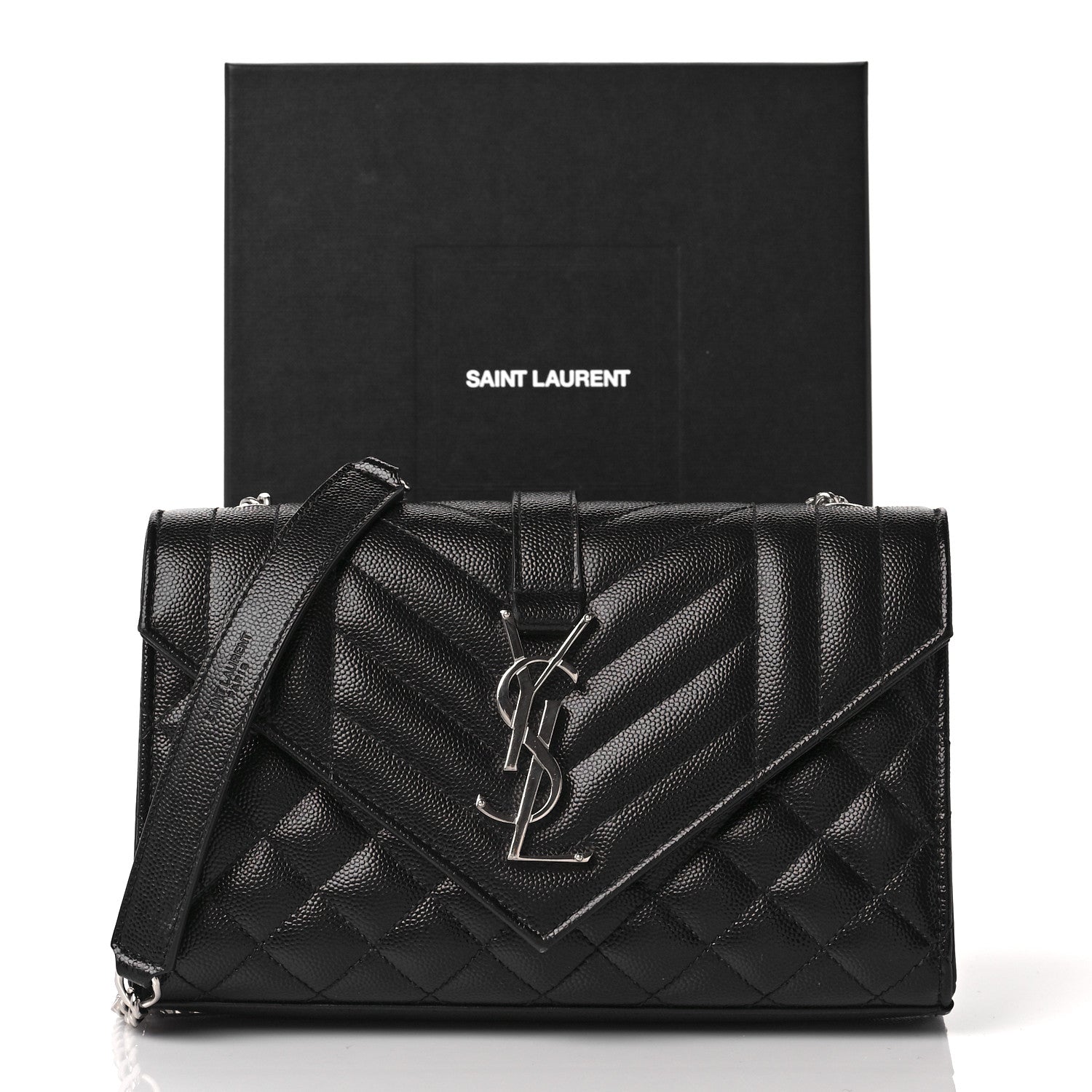 Saint Laurent Grain De Poudre Textured Mixed Matelasse Triquilt Small Monogram Satchel Black 9 of 9