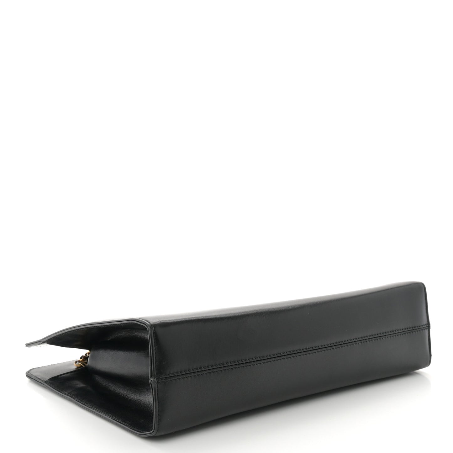 Brushed Calfskin Gancini Trifolio Chain Bag Black