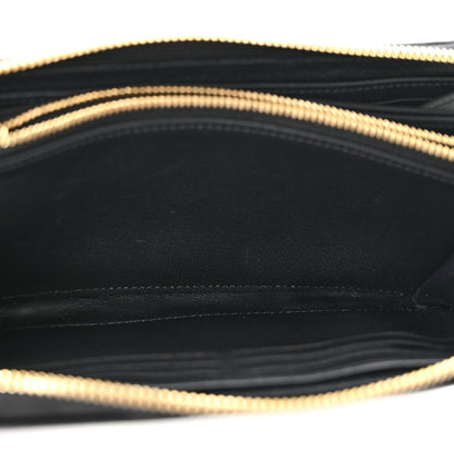 Louis Vuitton Lambskin Embossed Monogram Coussin Zippy Wallet Black 5 of 7