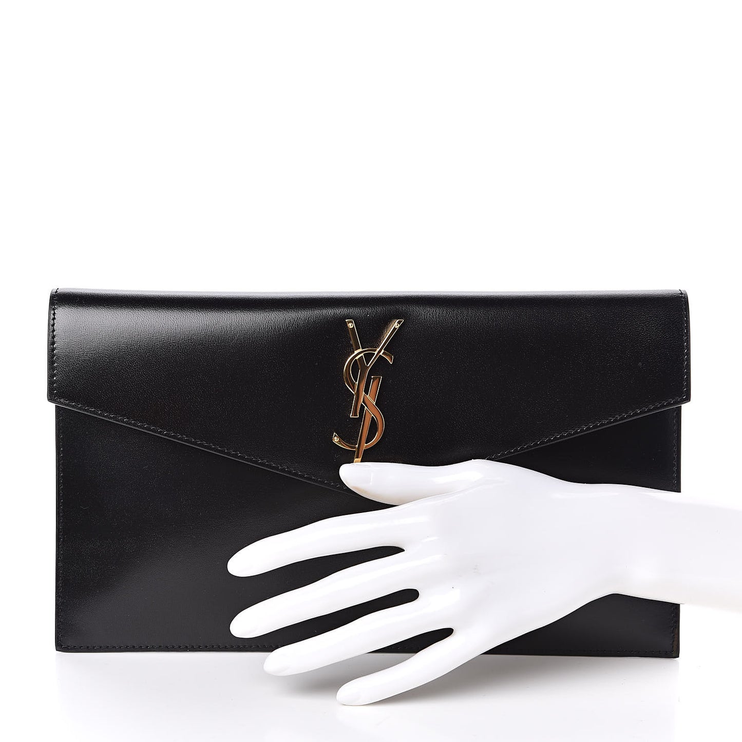 Smooth Shiny Calfskin Monogram Uptown Pouch Black