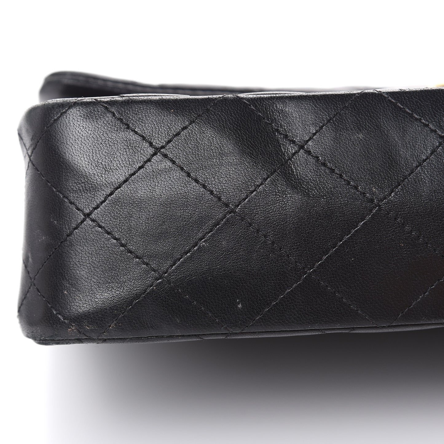Lambskin Quilted Medium Double Flap Black
