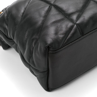 Saint Laurent Lambskin Quilted Medium Loulou Puffer Monogram Chain Satchel Black 10 of 11