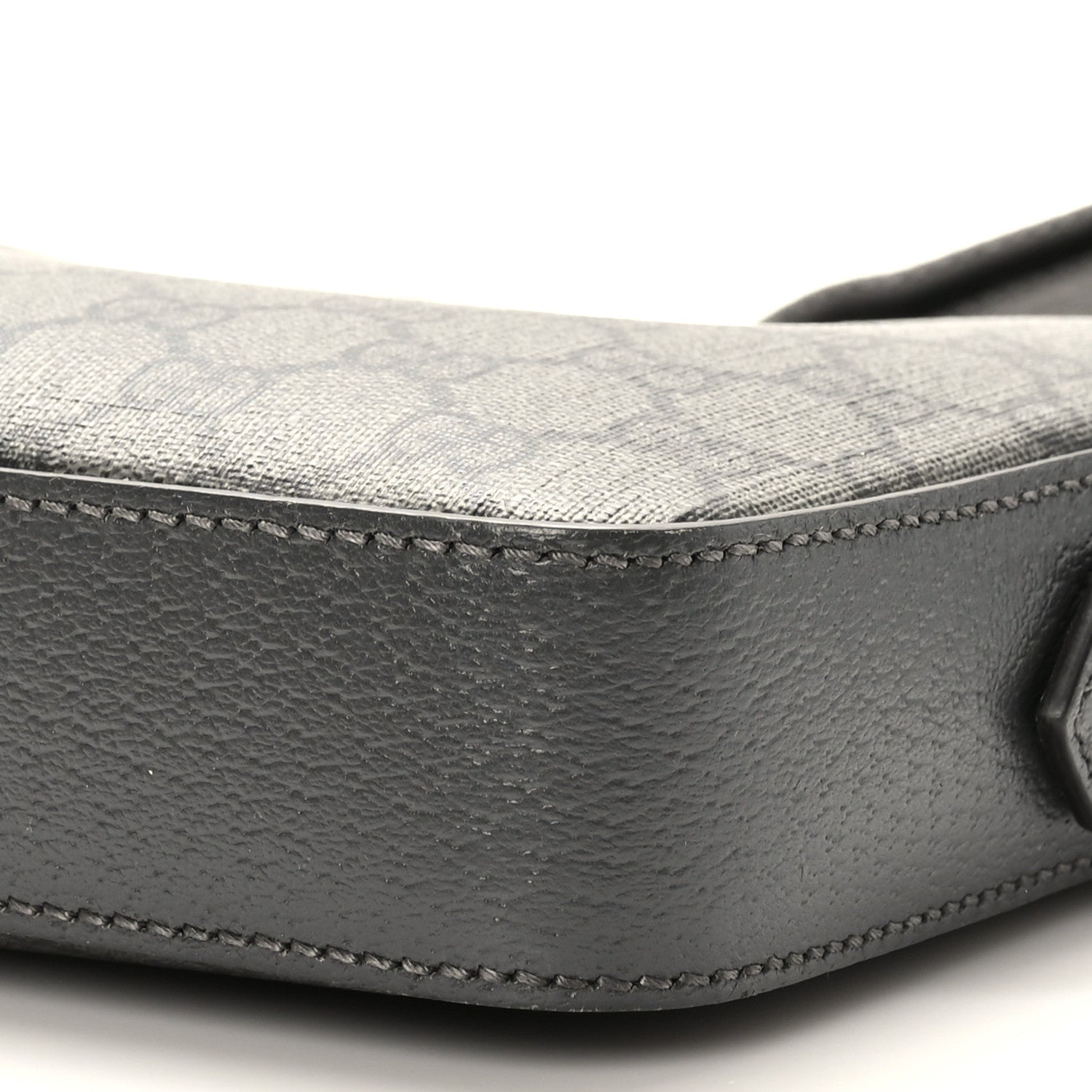 Gucci GG Supreme Monogram Textured Dollar Calfskin Web Ophidia Wristlet Shoulder Bag Grey Black Graphite Grey 8 of 9