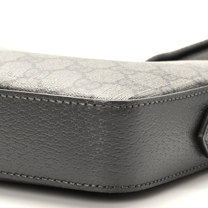 Gucci GG Supreme Monogram Textured Dollar Calfskin Web Ophidia Wristlet Shoulder Bag Grey Black Graphite Grey 8 of 9