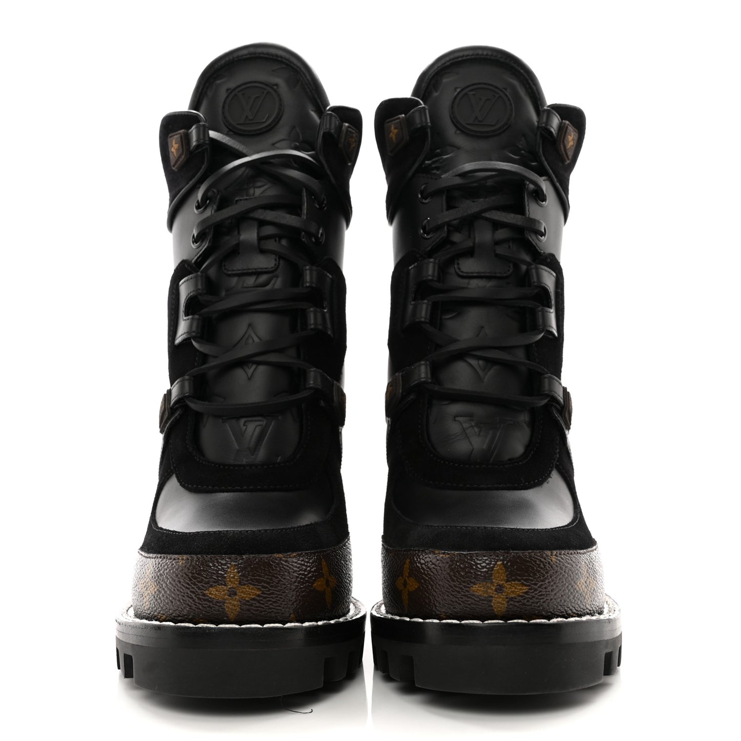 Suede Calfskin Monogram Star Trail Ankle Boots 39 Black