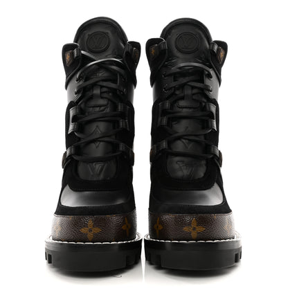 Louis Vuitton Suede Calfskin Monogram Star Trail Ankle Boots 39 Black 2 of 8
