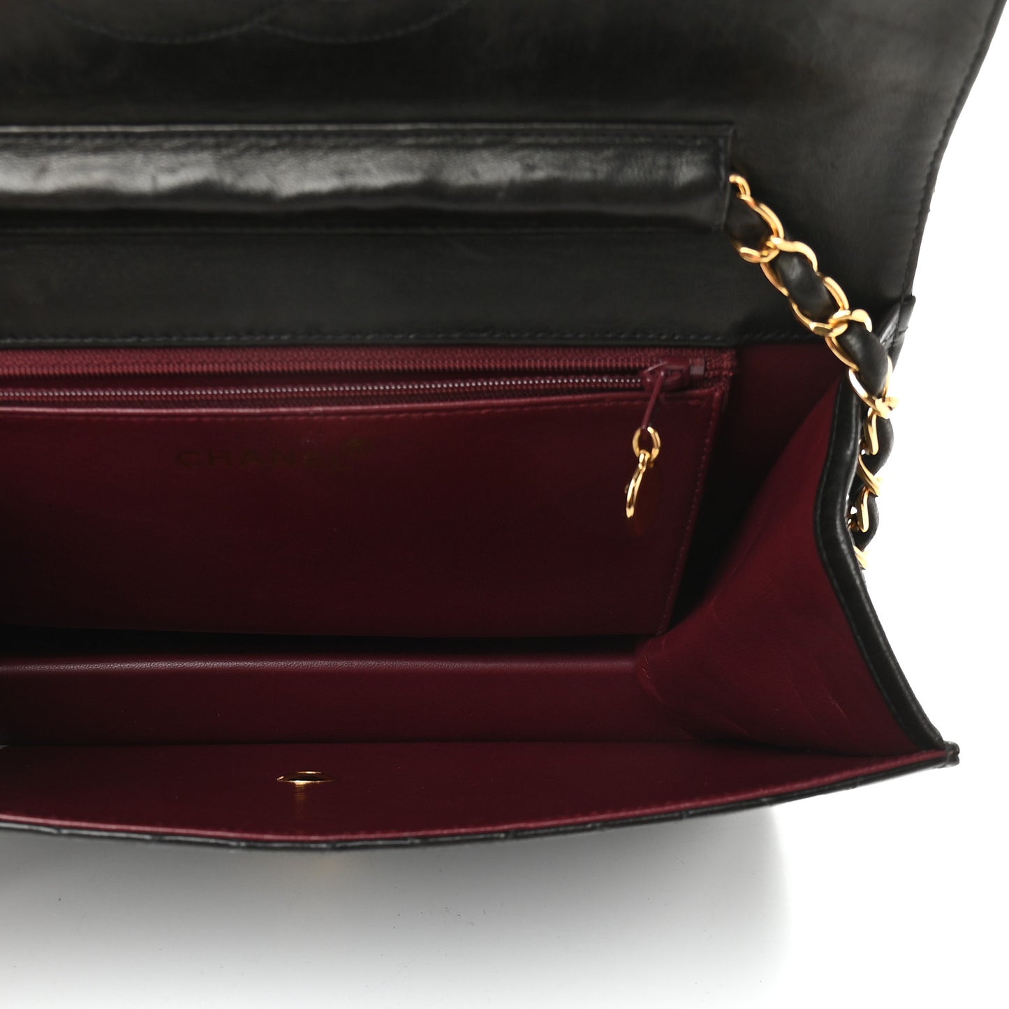 Lambskin Quilted Medium Single Flap Black