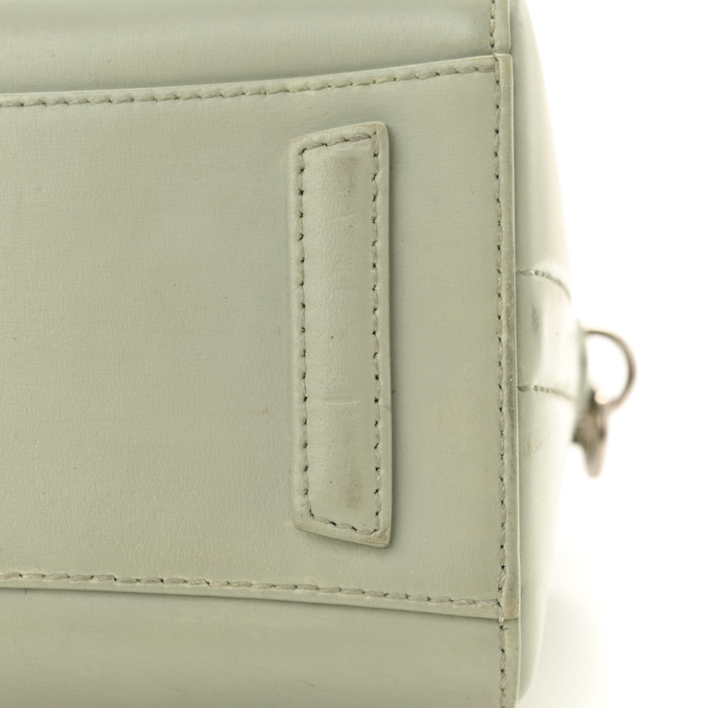 Shiny Lord Calfskin Mini Antigona Aqua Green