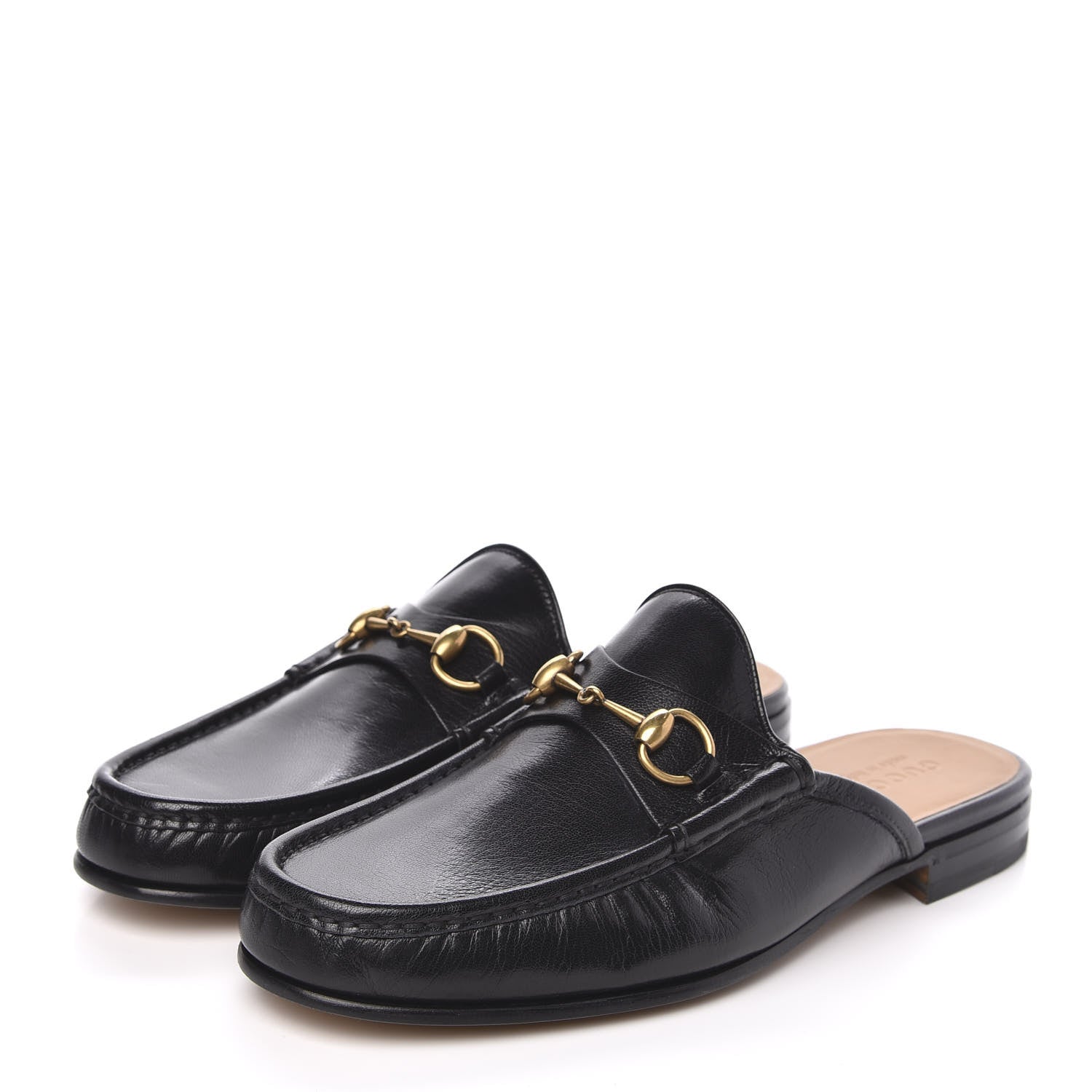 Gucci Goatskin Mens Horsebit Slippers 11 Black 3 of 9