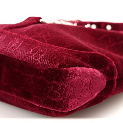 Gucci New Velvet Ashmir GG Monogram Small Jackie 1961 Hobo Red 9 of 10