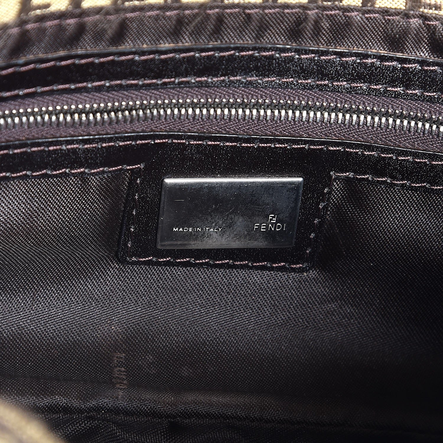 Fendi Zucchino Baguette Dark Brown 6 of 6