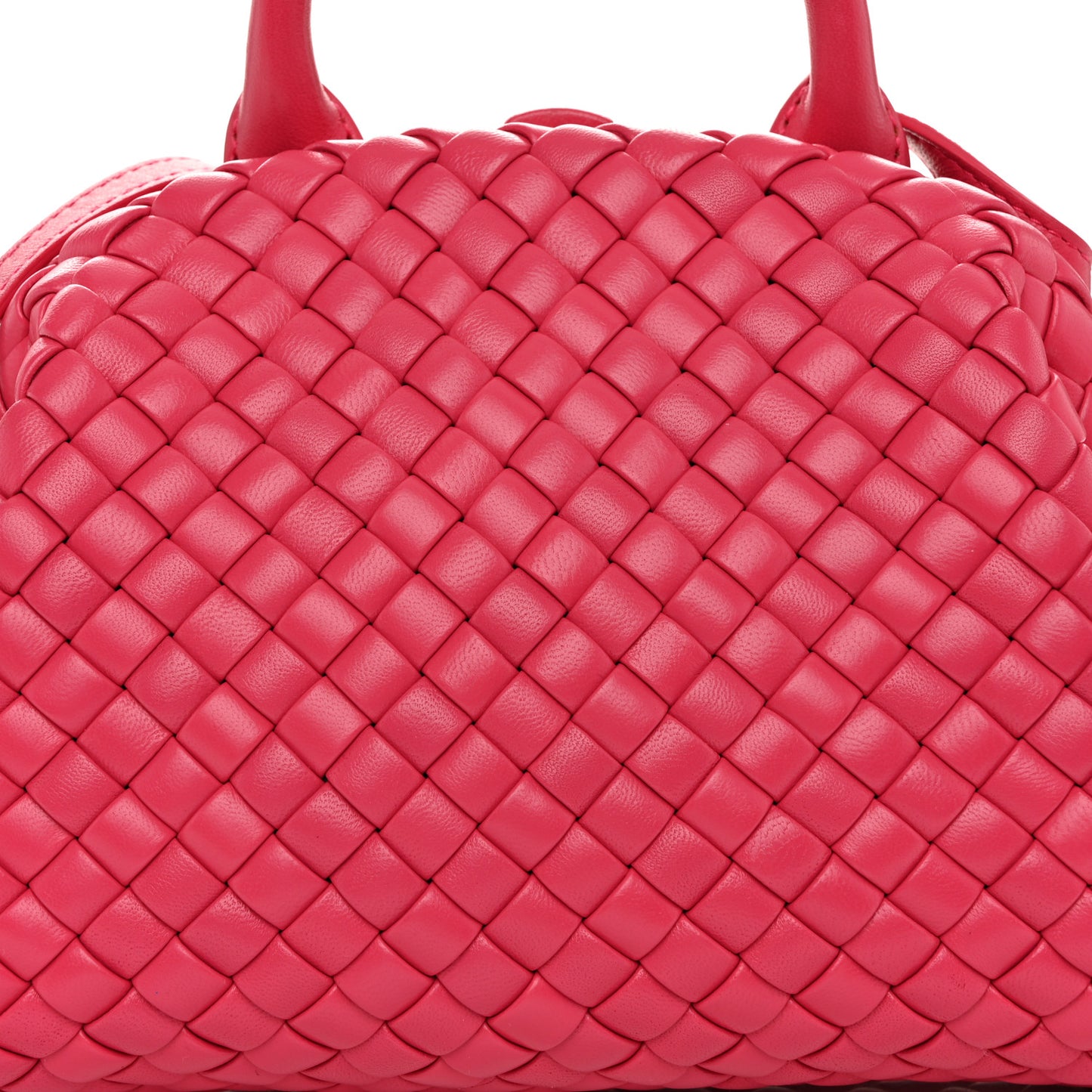 Nappa Intreccio Mini Padded Handle Bag Cranberry Pink
