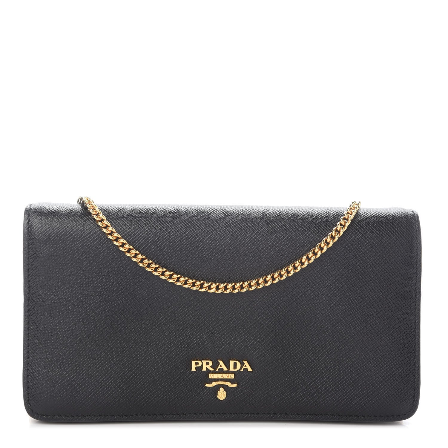Prada Saffiano Metal Oro Mini Bag Black 1 of 8