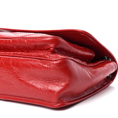 Saint Laurent Crinkled Calfskin Matelasse Monogram Medium Niki Chain Satchel Rouge Eros 7 of 12