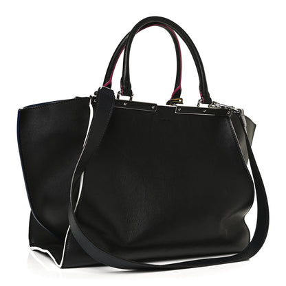 Fendi Vitello Dolce Shiny Nappa Petite 3Jours Tote Black Iris 2 of 13