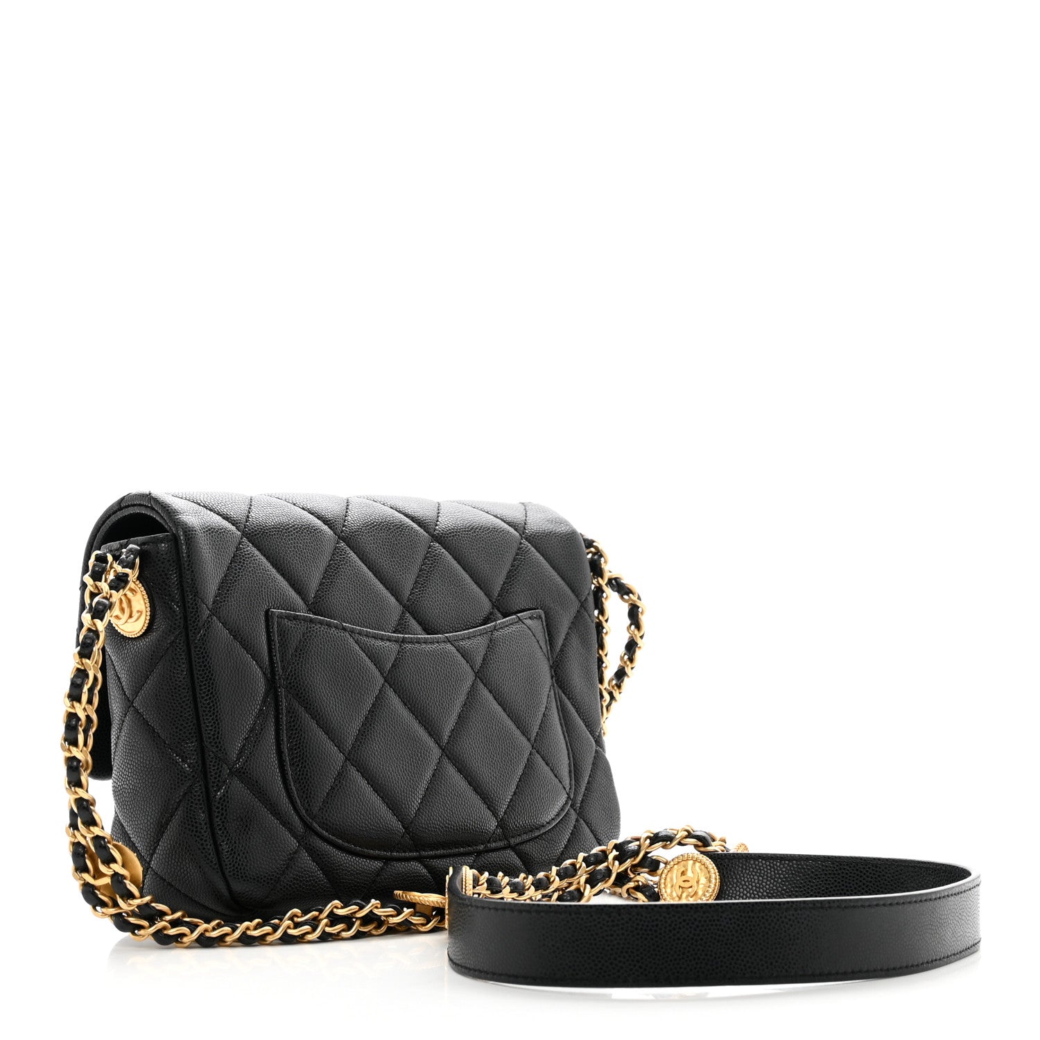 Chanel Caviar Quilted Small Twist Your Buttons Flap Black 3 of 11