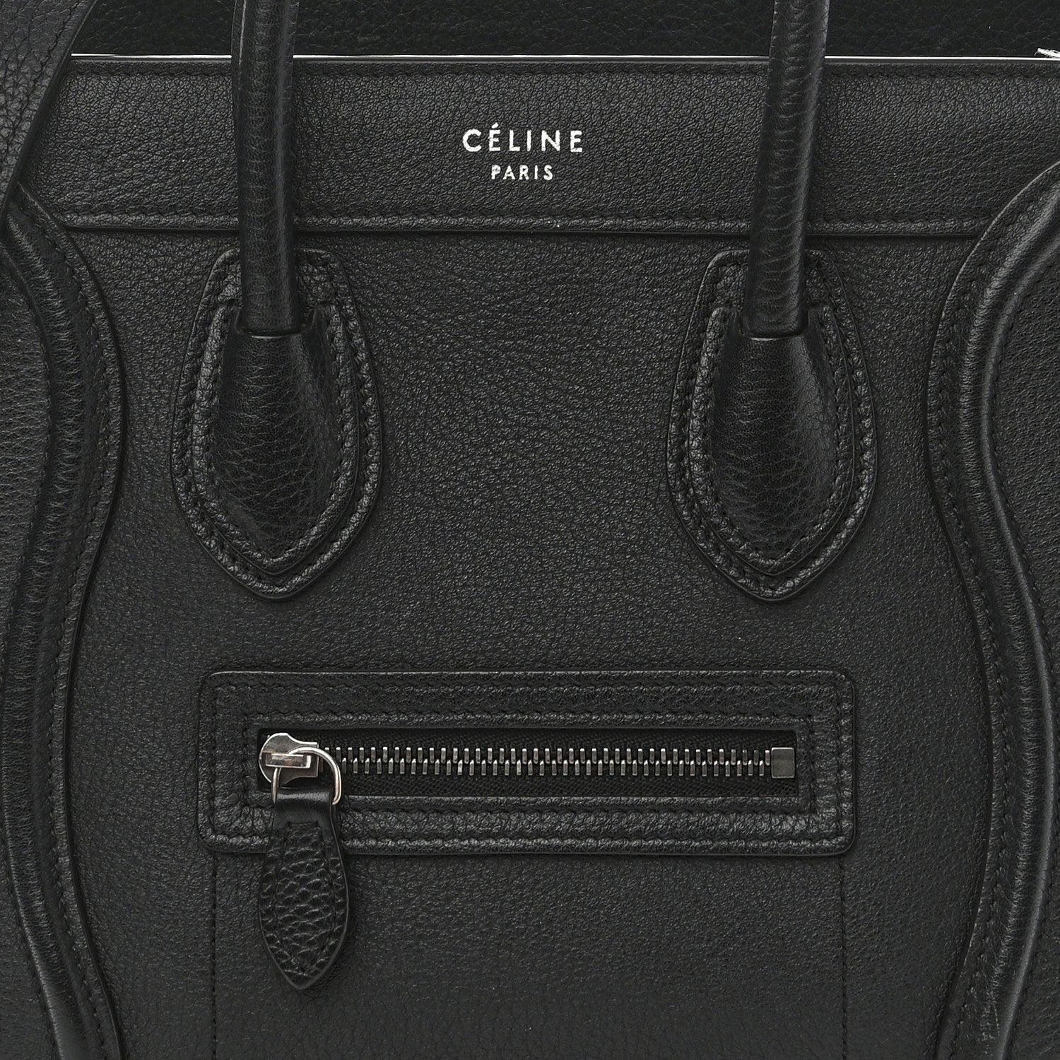 Celine Drummed Calfskin Nano Luggage Black 7 of 15