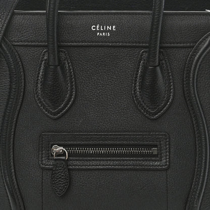 Celine Drummed Calfskin Nano Luggage Black 7 of 15