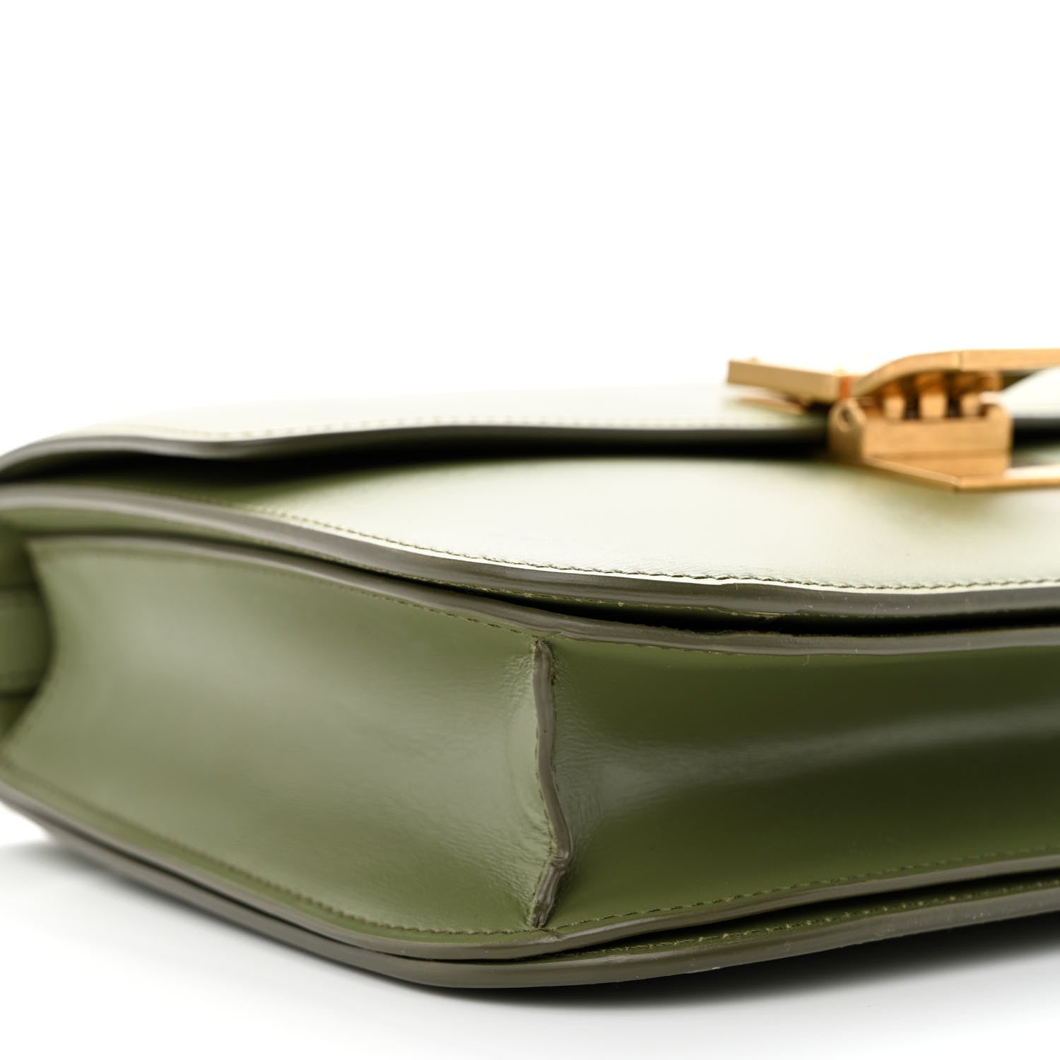 Celine Box Calfskin Classic Box Medium Flap Bag Army Green 10 of 11