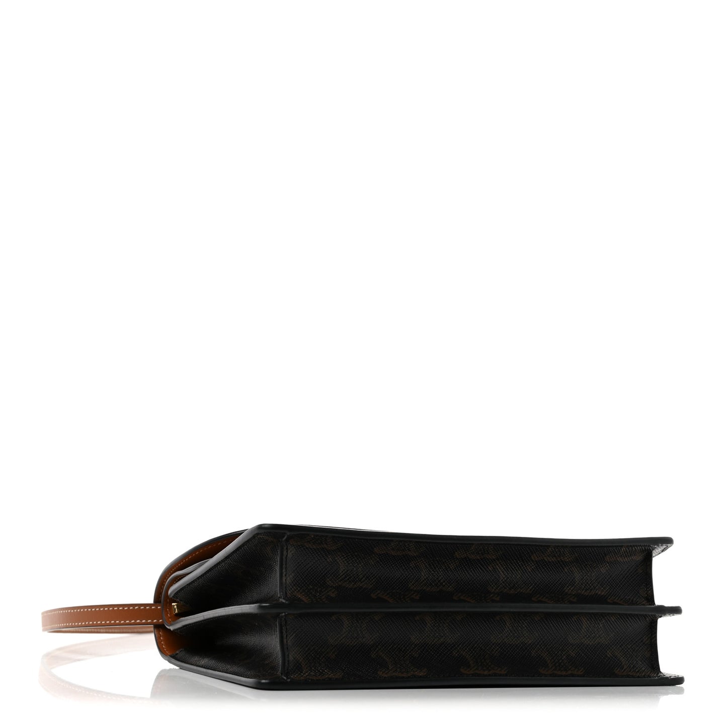 Triomphe Canvas Lambskin Wallet On Strap Tan