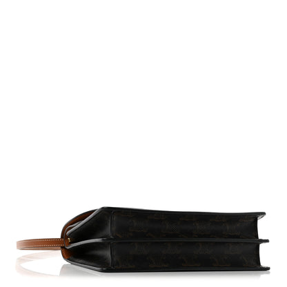 Celine Triomphe Canvas Lambskin Wallet On Strap Tan 4 of 12