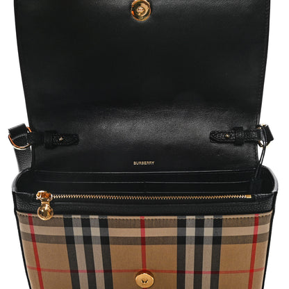 Burberry Grainy Calfskin Vintage Check Hampshire Crossbody Black 10 of 10