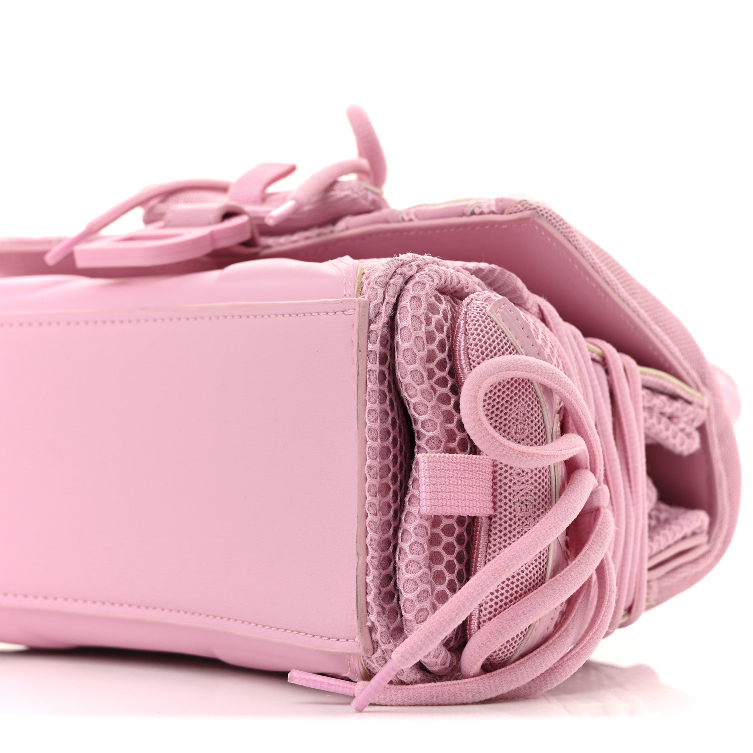 Balenciaga Faux Calfskin Fabric Small Sneakerhead Top Handle Bag Pink 10 of 14