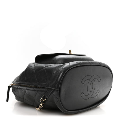 Chanel Sheepskin Caviar Quilted Daily Round Backpack Black 3 of 9