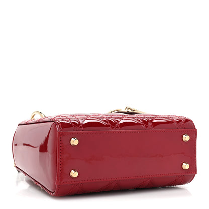 Christian Dior Patent Cannage Mini Lady Dior Red 4 of 9
