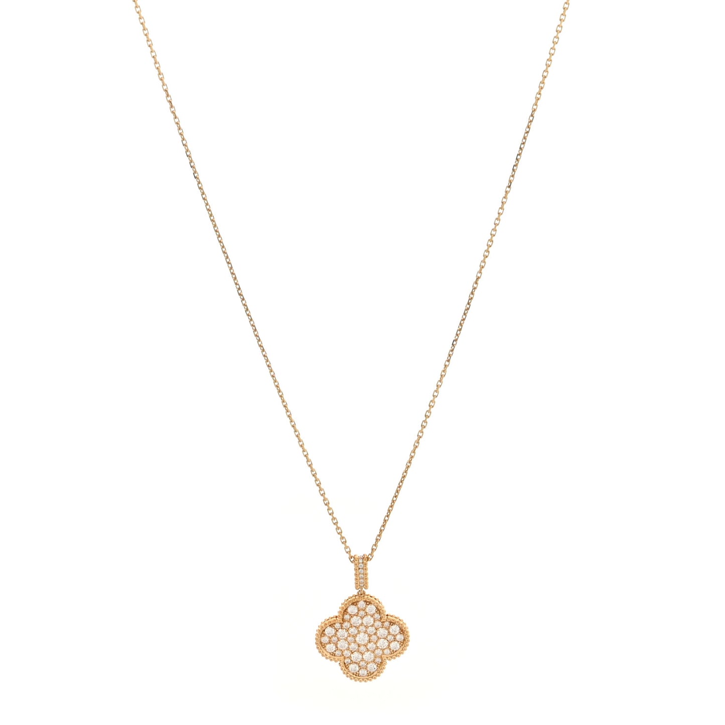 18K Yellow Gold Diamond Magic Alhambra Long Necklace