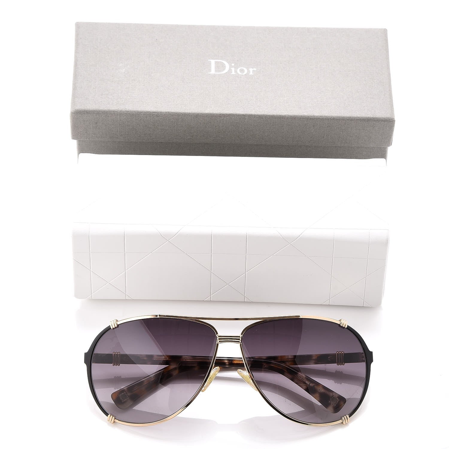 Christian Dior Chicago 2 Aviator Sunglasses Gold Grey 10 of 10
