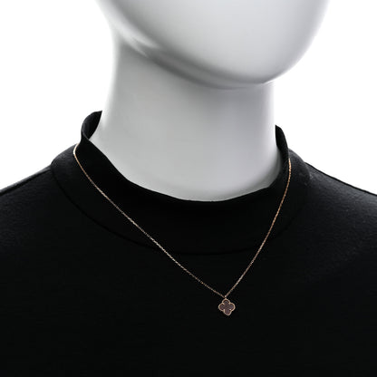 Van Cleef & Arpels 18K Rose Gold Carnelian Sweet Alhambra Pendant Necklace 2 of 5