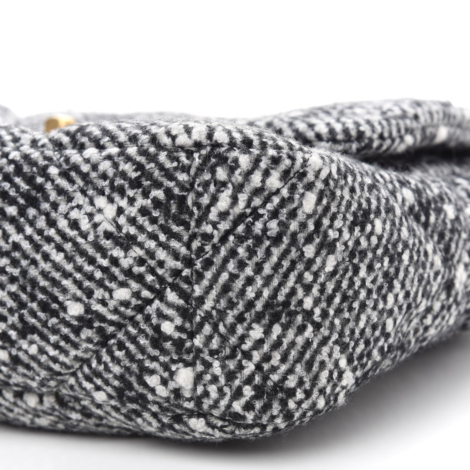 Chanel Tweed Quilted Large Chanel 19 Flap Black White 9 of 10