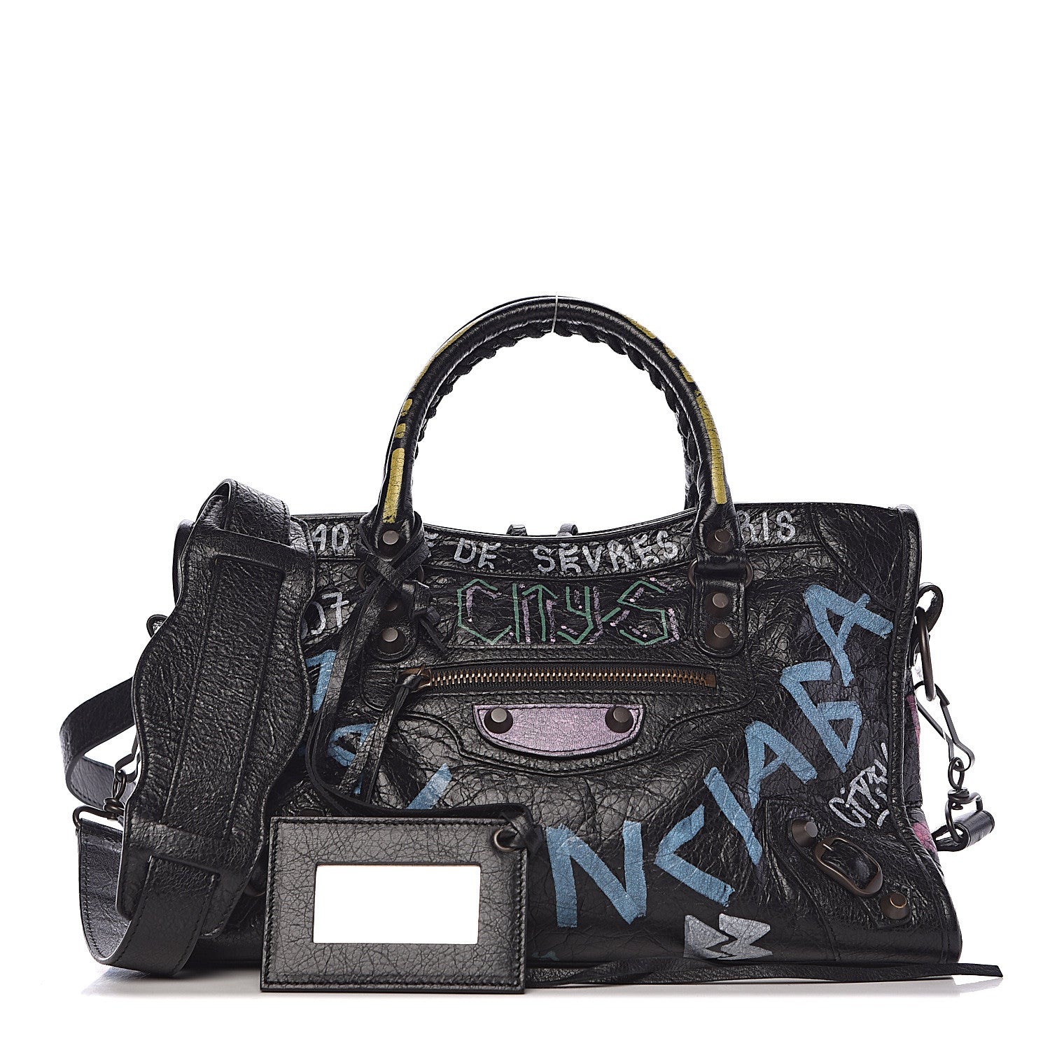 Balenciaga Agneau Graffiti All Over Classic Hardware S City Black Multicolor 1 of 10