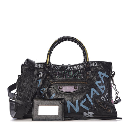 Balenciaga Agneau Graffiti All Over Classic Hardware S City Black Multicolor 1 of 10
