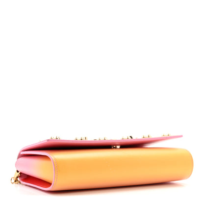 Christian Louboutin Calfskin Spikes Loubinthesky Paloma Wallet On Chain Degraftersun Gold 4 of 16